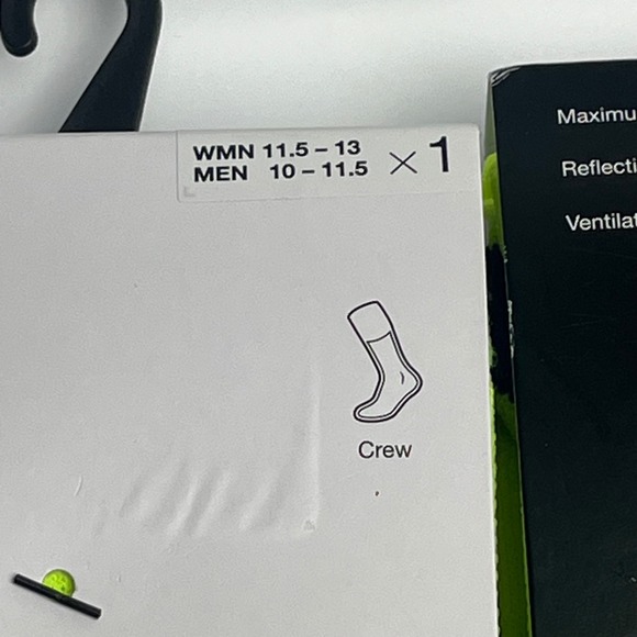 Lot of 2 Nike Spark Running Crew Socks Volt Green Reflective Cushioned M 10-11.5 - Picture 2 of 3